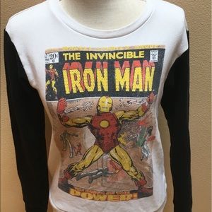 Marvel Comics Iron Man Crew Neck, Sz S